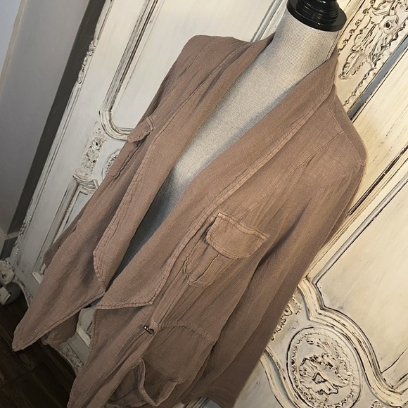 Torrid Cotton Blend Lightweight Spring Jacket Lagan Safari Beach Size 3 - Picture 3 of 10